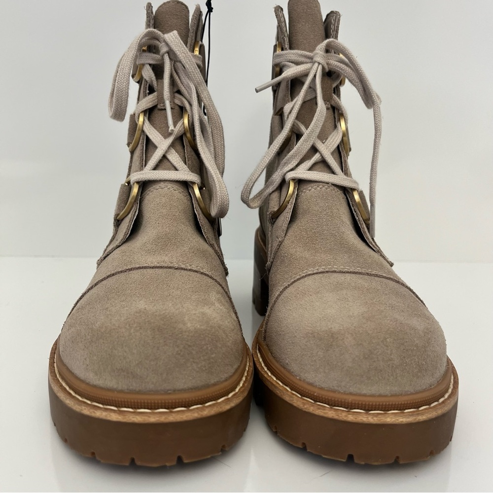 Sorel Joan Now Lace-Up Boots Tan Suede Waterproof Lug Sole Size 10 NWOB - Picture 7 of 13